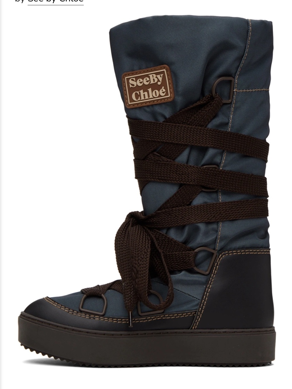 See by Chloé Gray Naina Lace-Up Boots - Picture 3 of 9